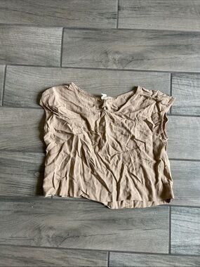Daisy Cropped Cap-Sleeve Top - Taupe